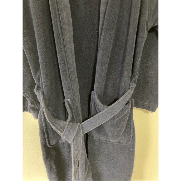Lacoste Robe 1 Size Navy Blue Classic French Terry Loungewear Bath Robe Men' - Picture 4 of 11